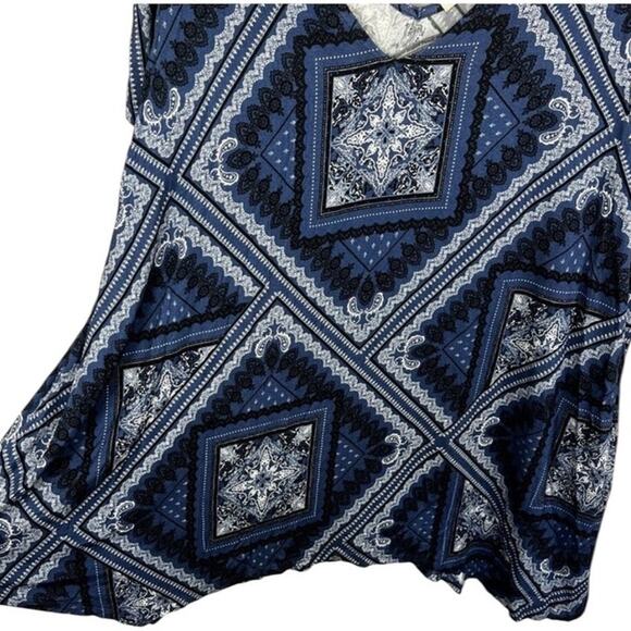 American Rag Blue Paisley Bandana Print Swing Boho Tunic Top Size 1X NWT - Picture 8 of 8